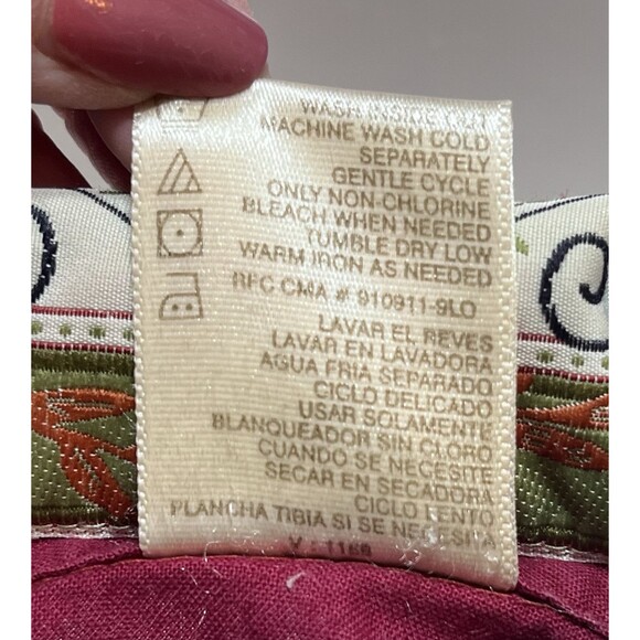 VTG Bobbie Brooks Shirt Jacket Embroidered Floral Womens 22/24W Burgundy Granny - Picture 8 of 9